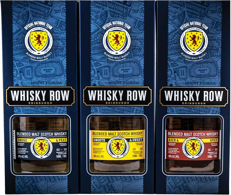 Scottish National Team Whisky Row Set Of Three