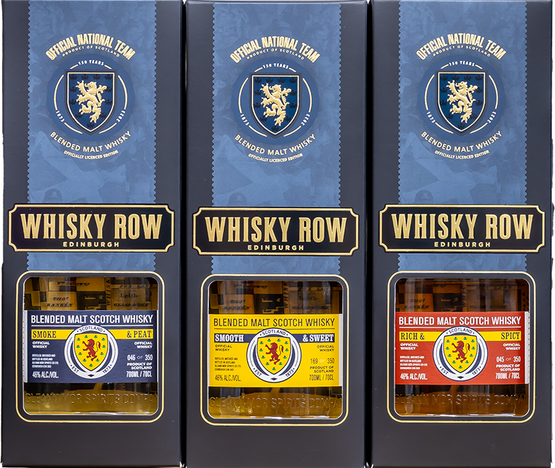 Scottish National Team 150th Anniversary Whisky Row Set Of Three
